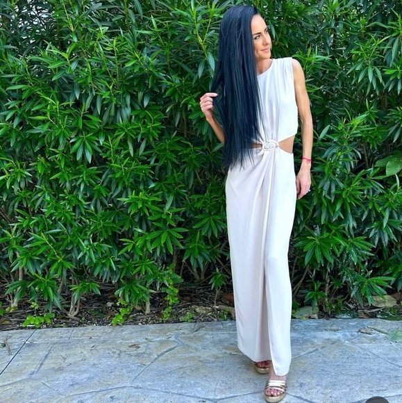 Zara Cut-Out Dress With Buckle Cream Size S - Picture 10 of 14